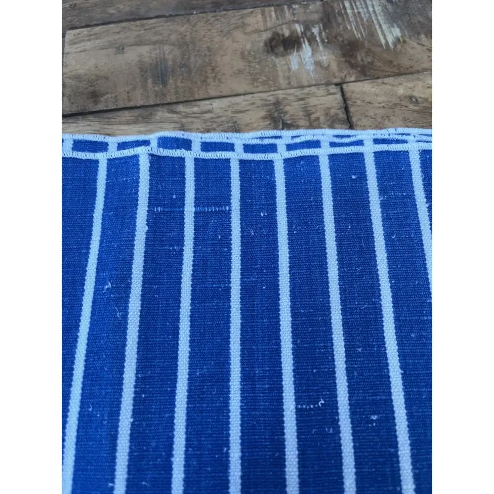 Linen Napkin Set of 4 Blue Striped Pattern 20